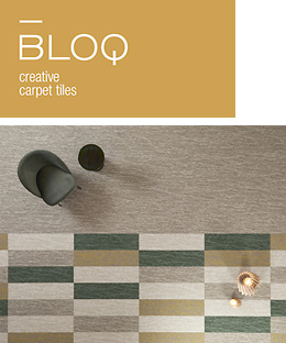 BLOQ wordt gebracht als een 'creatieve' collectie tapijttegels voor met name de projectmarkt. Bloq