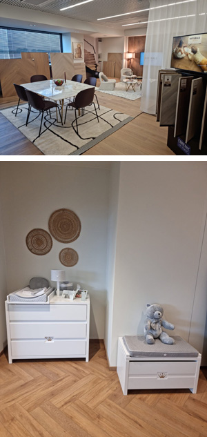 Twee ‘Inspiratie settings’ (voorbeeldkamers) van COREtec. Inspiratie setting COREtec 1 2