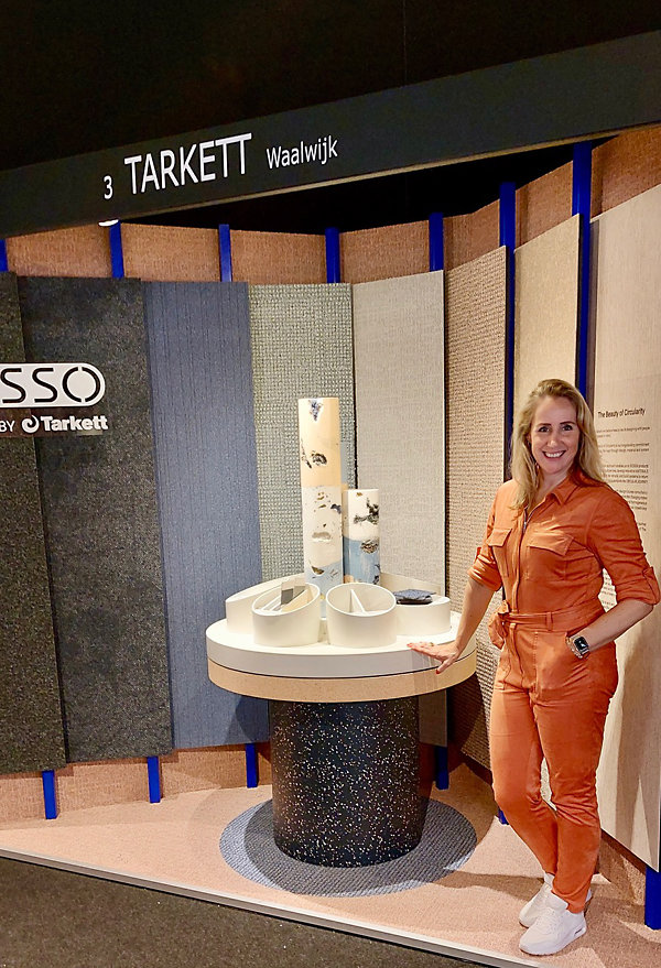 Jessica Wormgoor voor de presentatie van Tarkett