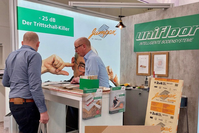 Op het Retailers Park presenteerde Unifloor zich met het thema gericht op geluidreductie en tijdsbesparing