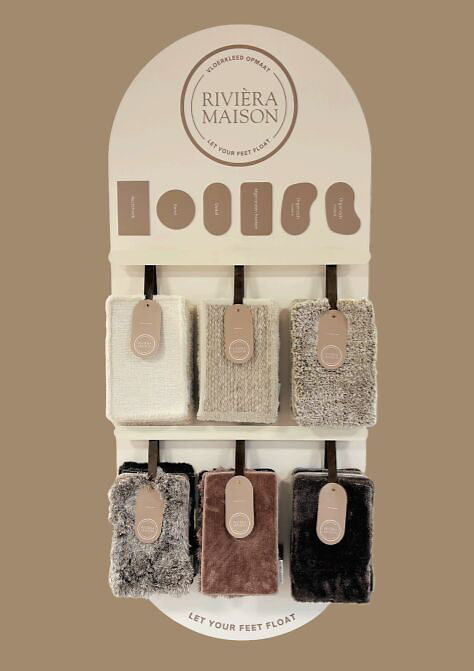 De display van de RivieÌra Maison vloerkleden