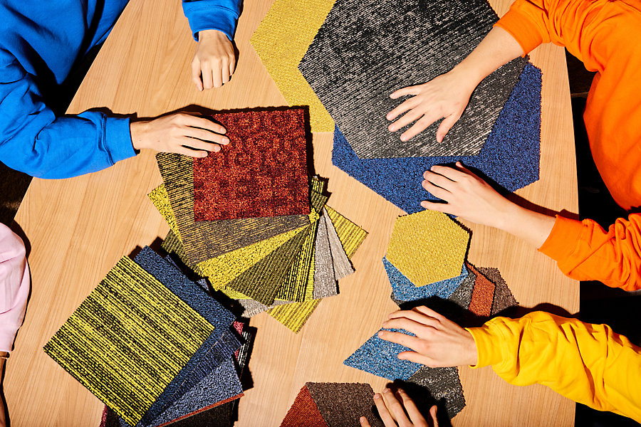 Object Carpet start een pilot met hergebruik van tapijttegels.(Foto: ©Anew Flooring, Robert op ‘t Landt). Object Carpet start een pilot met hergebruik