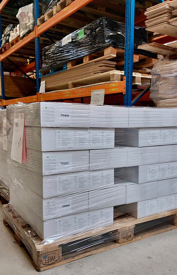 Pallets Trease klaar voor de uitlevering. Pallets Trease klaar voor de uitlevering