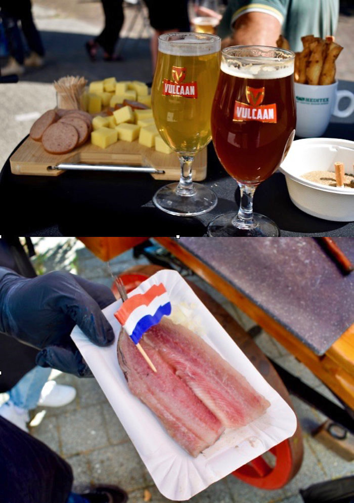 Met een heerlijk lokaal biertje van brouwerij de Vulcaan erbij lieten de visjes zich goed smaken. (Foto: Heditex) Met een heerlijk lokaal biertje van brouwerij de Vulcaan erbij lieten de visjes zich goed smaken